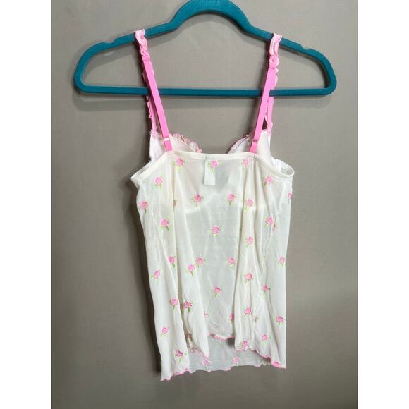 Babydoll Y2K Coquette Fairy Floral Tank Top Bra Corset Sheer Sz S - Picture 8 of 11